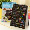 Crianças arco-íris colorido scratch art kit desenho pintura caderno de papel com desenho vara presente