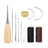 11 Pieces Leather Craft Tool Bag Set DIY Waxed Thread Kit Handmade for Workshop