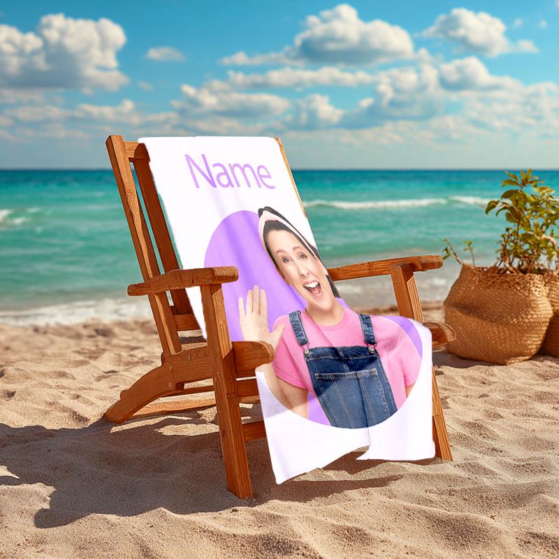Personalized Customized Proof Beach Towel with Ms. Rachel Pattern - Soft, Absorbent,quick-drying,perfect Swimming,camping&bathing