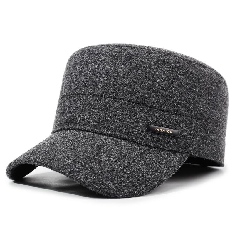 Middle-Aged and Elderly Warm Velvet Hat Autumn Winter Flat Cap Cold-Proof Outdoor Men's Thick Cap