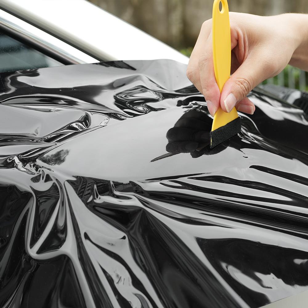 Car Sticker Piano Black Car Adhesive Vinyl Wrap Color Change Film Bubble Free Wrapping Decal Car Accessories Interior Exterior