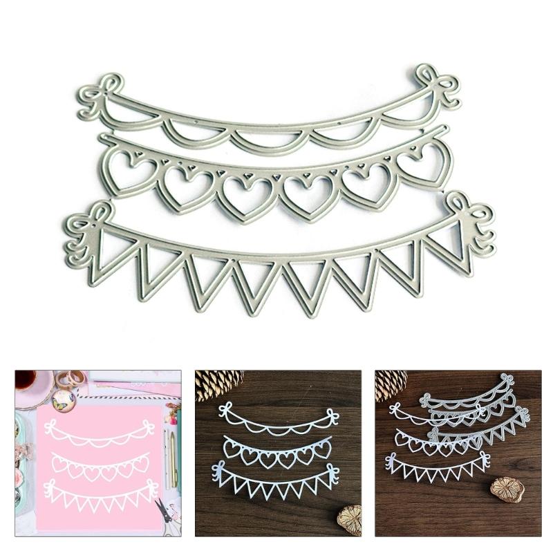 Heart Banners Cutting Dies Metal Die Cuts Embossing Templates Molds Cuts Stencils for Scrapbooking Card Decoration