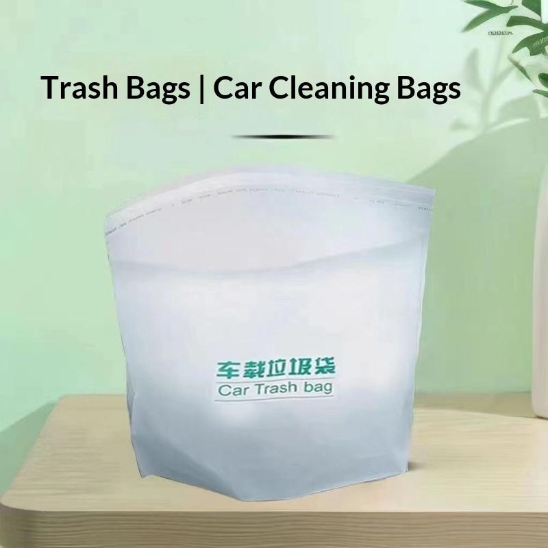 100Pcs Portable Self Adhesive Disposable Car Trash Bags Leak Proof Garbage Pouches for Travel Outdoor Trips