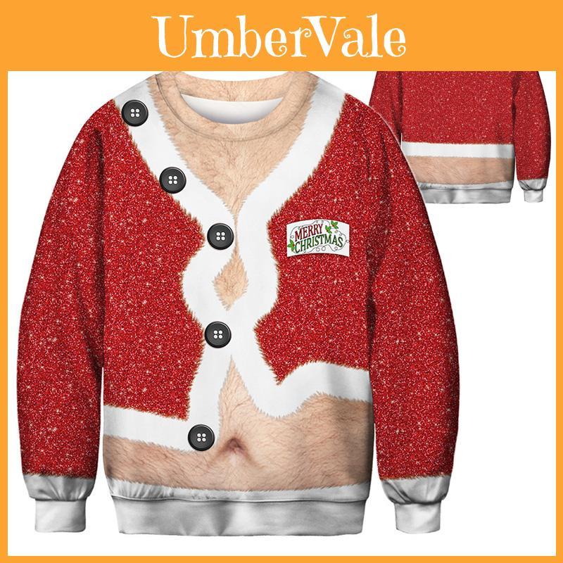 E Suéter de Natal Feio Macio Masculino Feminino com Design Pulôver de Mangas Compridas**