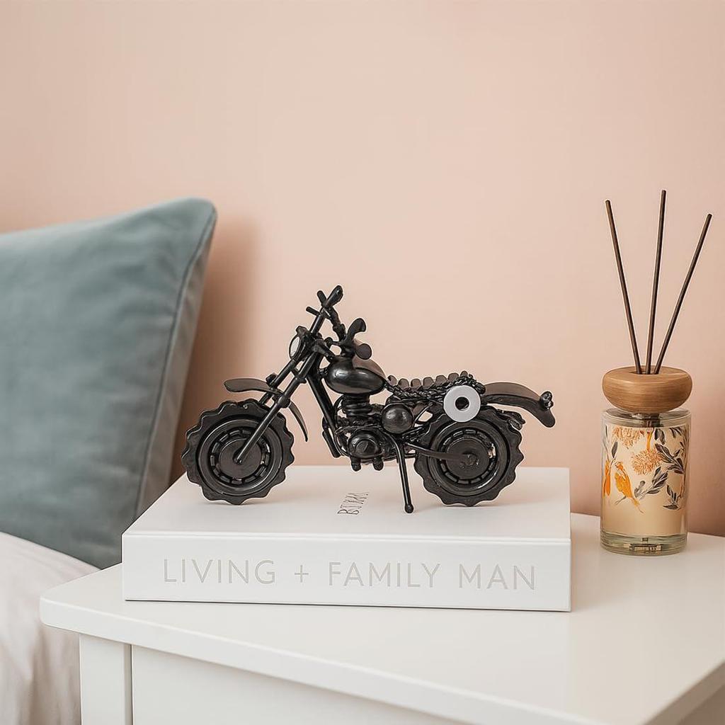 Motorcycle Gifts for Men Unique, Birthday Gifts for Men & Women Riders, Vintage Home Office Decor, Scrap Metal Motorcycle Art
