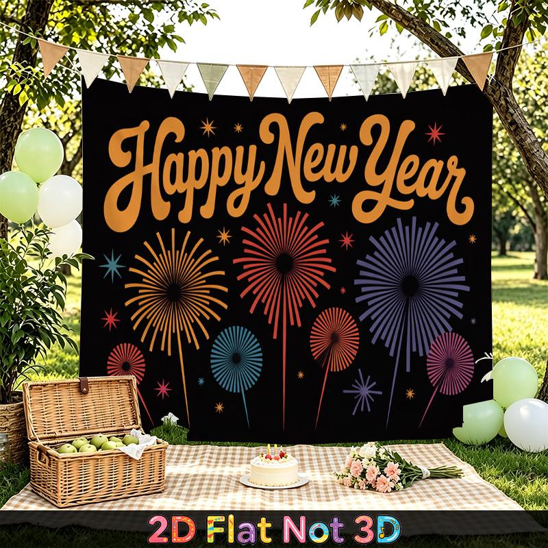 Party Backdrop New Year Fireworks Flat Weddings Birthdays Showers Firework Celebrations Event Photo Background Front Door Decor