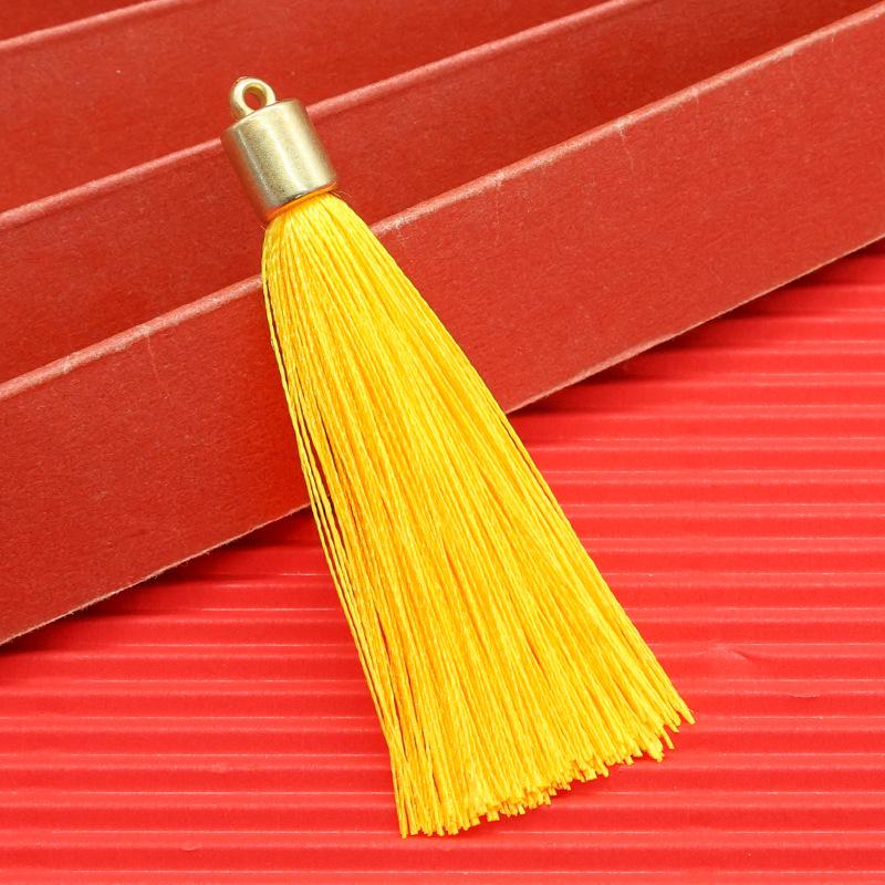 Gold Tassel Hat Pendant: 6cm Festive Spike for DIY Hair Ornaments, Earrings, or Bookmark Accessories.