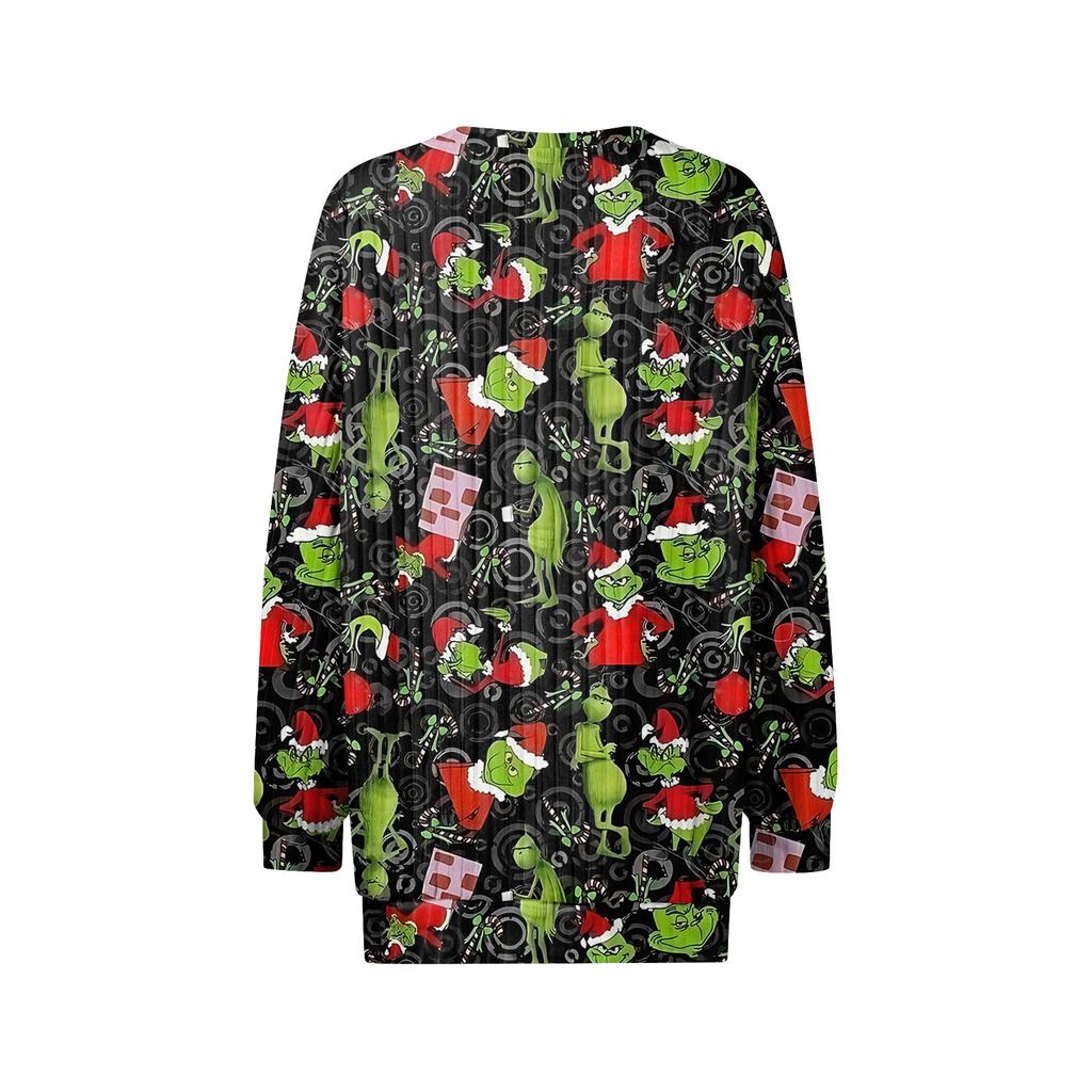 Women's Printed Lightweight Brushed-Cotton Round Neck Top