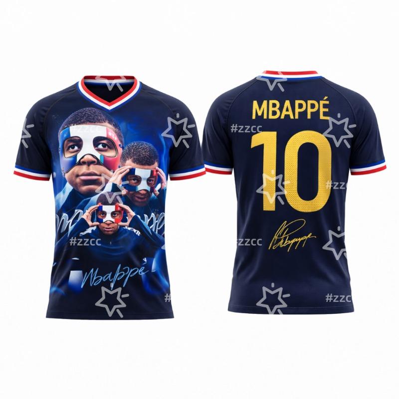 Hengyuan48 Kylian MBAPP&Eacute; Fan Heruitgave Nr. 10 Voetbalshirt Zomer Sport Heren T-shirt Kinderkleding fietsshirt 3XL