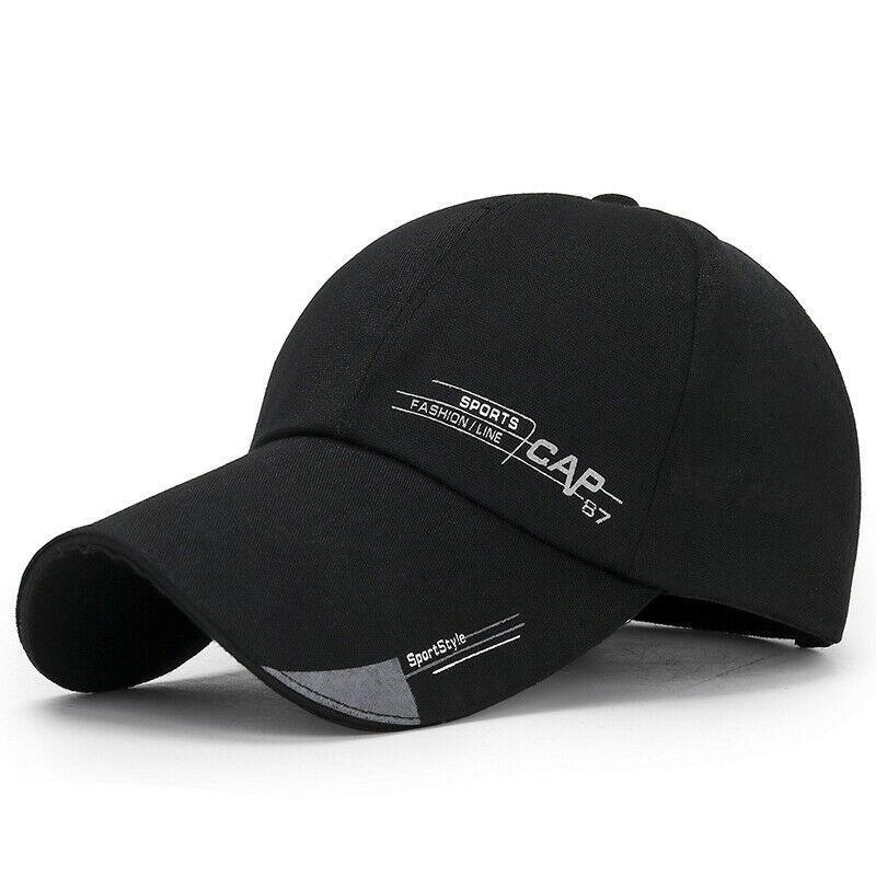 Unisex Adjustable Casual Summer Baseball Cap Black Sports Hat Sport Women Men