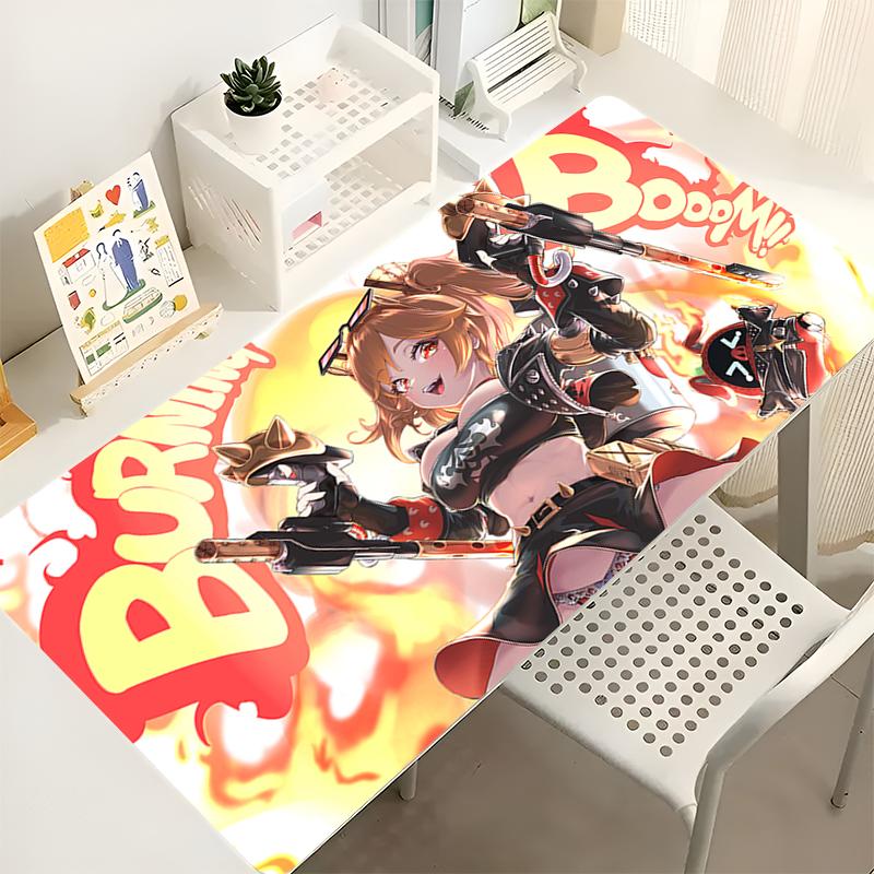 Anime Gaming Speed Mouse Pad Gamer Mouse Mat Zenless Zone Zero Keyboard Pad Burnice White Mousepad Computer ZZZ Kawaii Desk Mat
