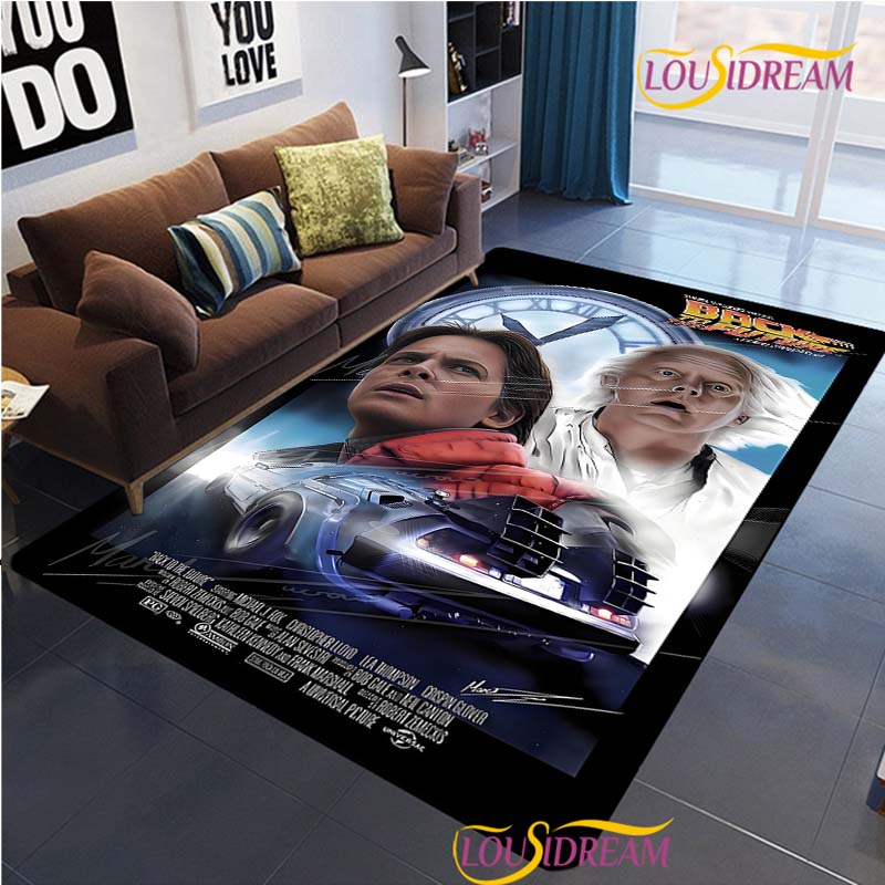 Back To The Future Carpet for Living Room Bedroom Rug Kitchen Kid Unslip Floor Mats Birthday gift photography props Alfombra Rug