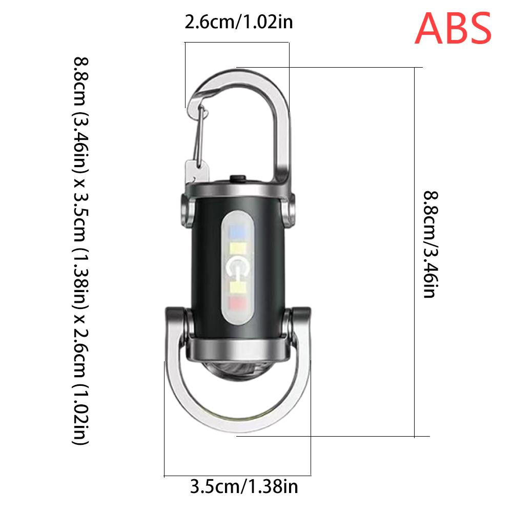 Rechargeable Keychain Flashlights 800 Lumens COB LED Work Light 7 Modes Emergency Keychain Light for Walking Hiking Emergency