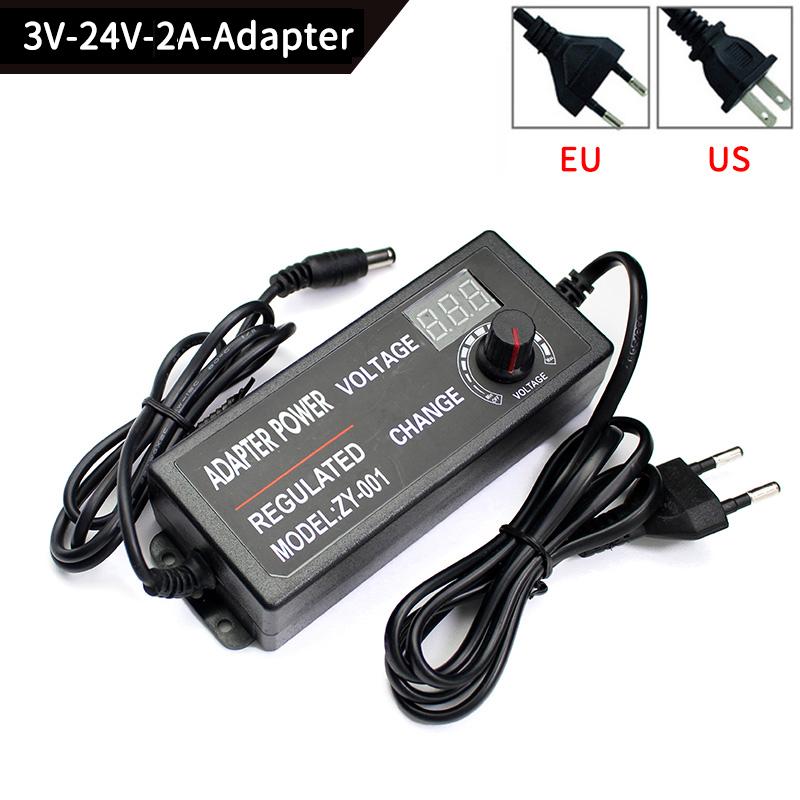 

Adjustable Power Supply Adapter AC To DC 3V 12V 3V 24V 9V 24V Universal Adapter with Display Screen Voltage Regulated Hoverboard EU&7.5V