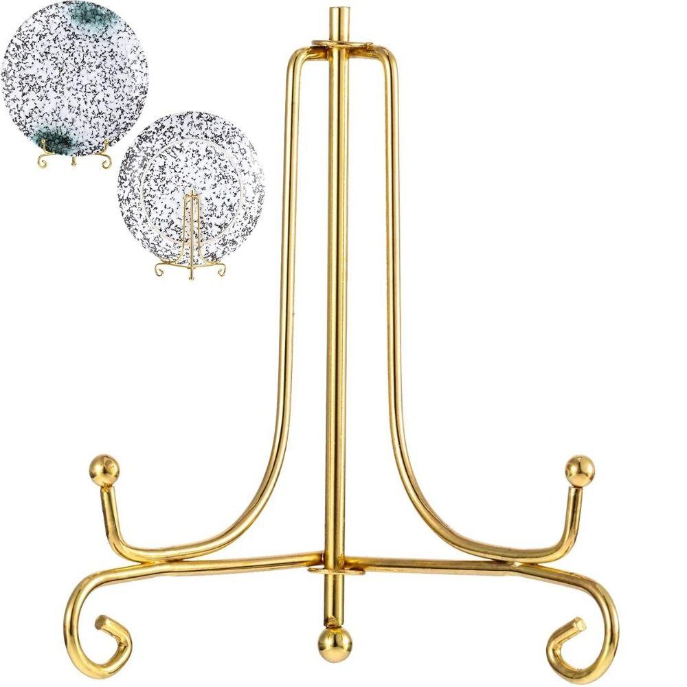 Simple Gold Iron Display Stand Small Bowl Dish Frame Practical Craft Bracket  Cookbooks