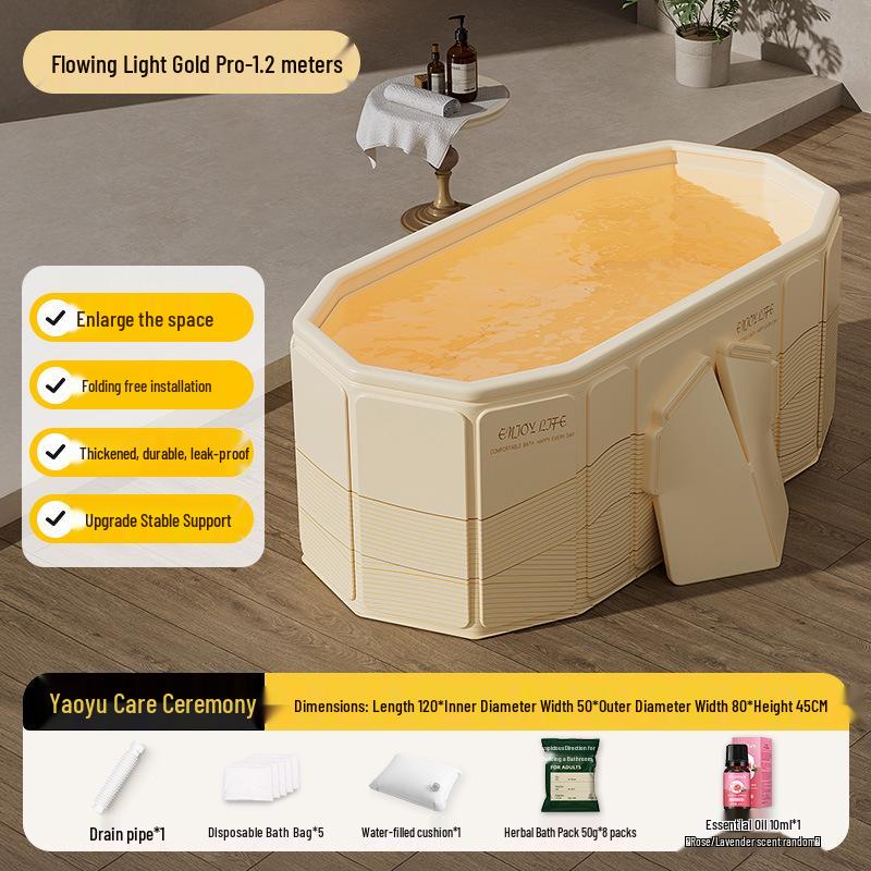 Foldable Full Body Bath Tub for Adults & Couples - Compact Household Bath Basin & Children's Sitz Bath