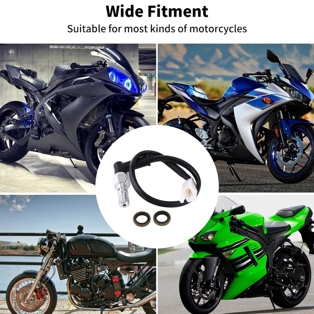 YOSOO Motorcycle Hydraulic Brake Switch Single Hydraulic Brake Switch Pressure Switch Banjo Bolt Motorcycle