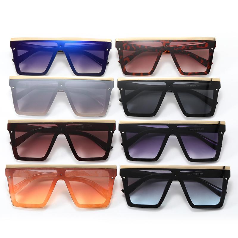 Superhot Eyewear 23568 Luxury Flat Top Rectangle One Piece Lens Men Women Oversize Shades Sunglasses