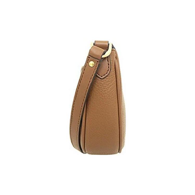 New MICHAEL KORS Leather Crescent Bag, Shoulder Bag Small Women's Leather Brown 35R3G4DC5L-LUGGAGE