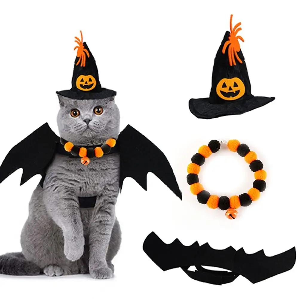 New Halloween Cat Collars Kawaii Elastic Pet Headwear Cute Pumpkin Dog Necklace