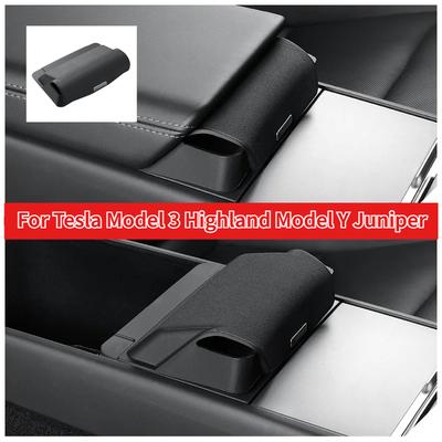 Central Armrest Storage Box for Tesla Model 3 Y Highland Juniper 2025 Car Glasses Phone Storage Case Multi Functional Accessorie