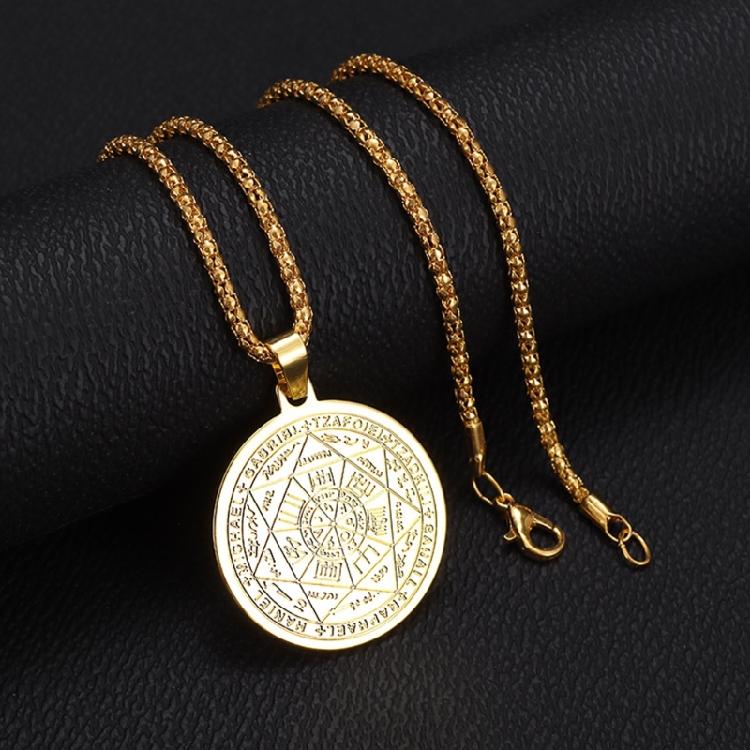 Mystical Christian Faith Pendant Necklace Stainless Steel Sturdy Chain Religious Jewelry For Men Women Spiritual Gift