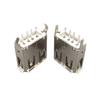 15.0 USB Female Socket, Vertical 180° Insert, A-Type, Straight Bent Pin, Crimped Edge, USB 2.0 Interface