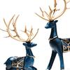 2 Pieces Reindeer Figurines Sitting Standing Deer Statues Retro Artificial Animal Crafts Statue