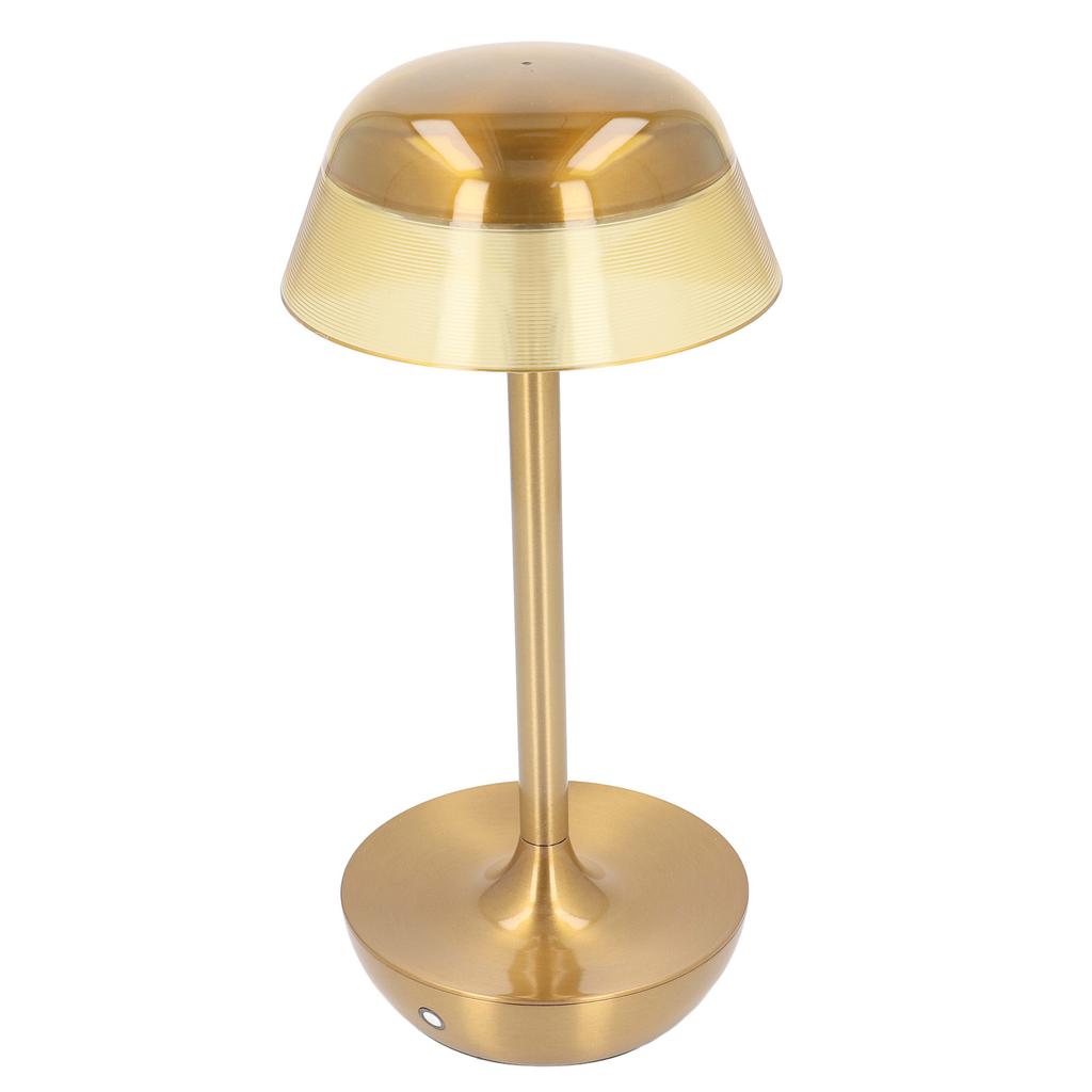Golden Cordless Table Lamp Rechargeable Touch Control 3 Color Dimmable Battery Powered Desk Lamp for Restaurant Bedroom