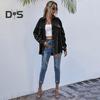 Spring Fall Coat with Chest Pockets Button-down Turn-down Collar Solid Color Corduroy Jacket Loose Casual Outerwear for Travel Work