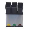 Msv poubelle tri sélectif inox 3 bacs 8lx3