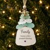Handmade Christmas Ornament Sea Glass Tree Ornament, Seaglass Art Hanging Decor with Starfish Charm, Coastal Theme Decoration Peace Love Joy
