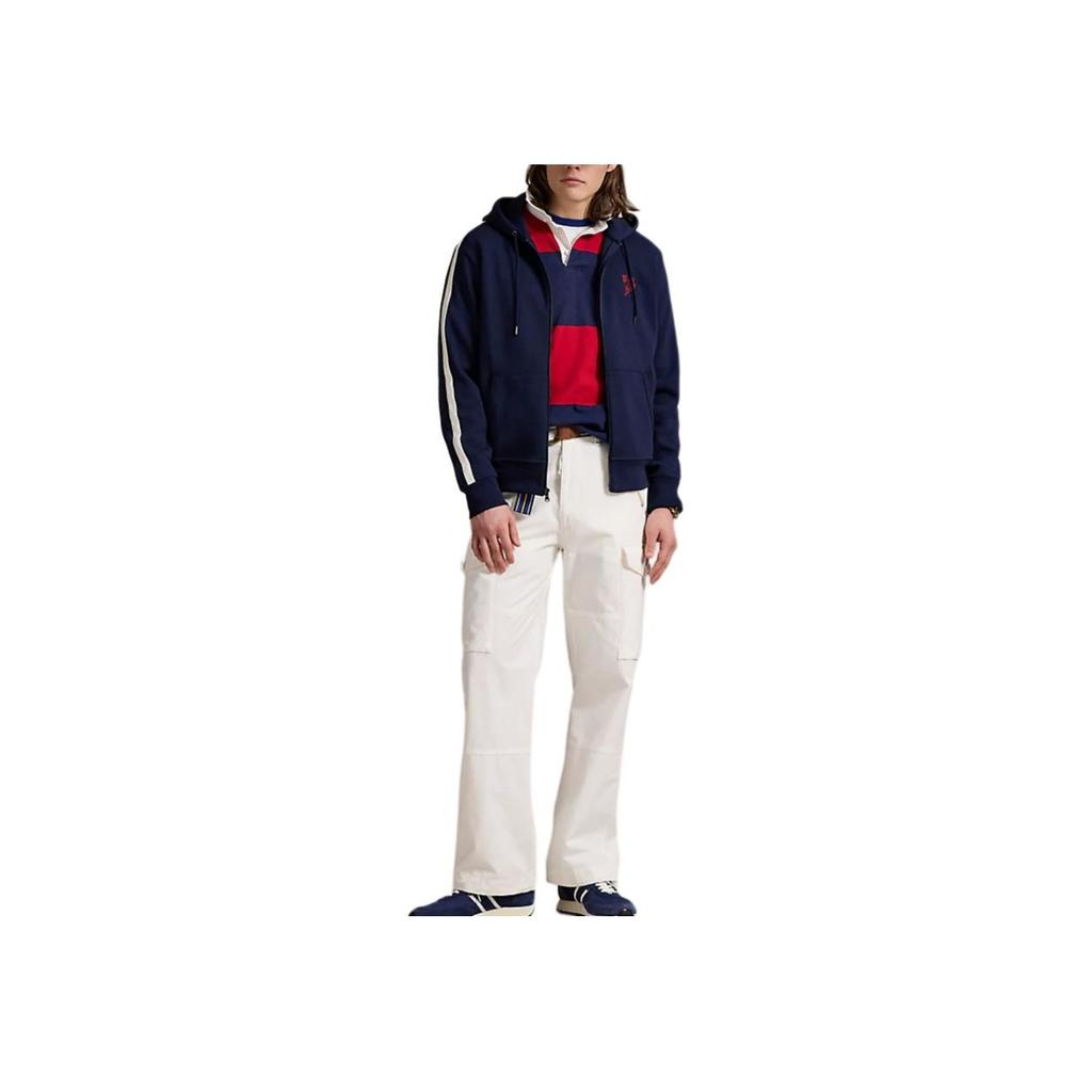 Polo Ralph Lauren Logo Reversible Knit Mesh Hooded Long Sleeve Sweatshirt Men sweatshirt Blue 710964438001
