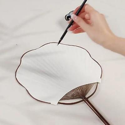 Portable Bamboo Blank Paper Fan Chinese Style Decorative Rice Paper Fan with Tassel Group Fan DIY