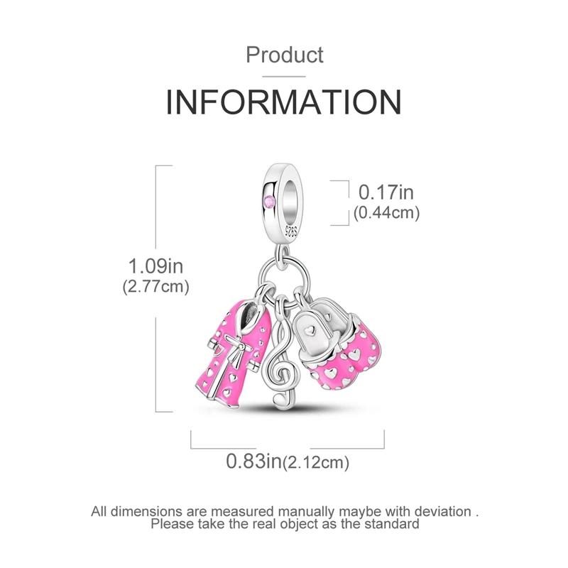 Charms Copperpink Bathrobe Slippers Pendant Beads Fit Charms Plataoriginal Bracelet Beads Women Jewellery Making