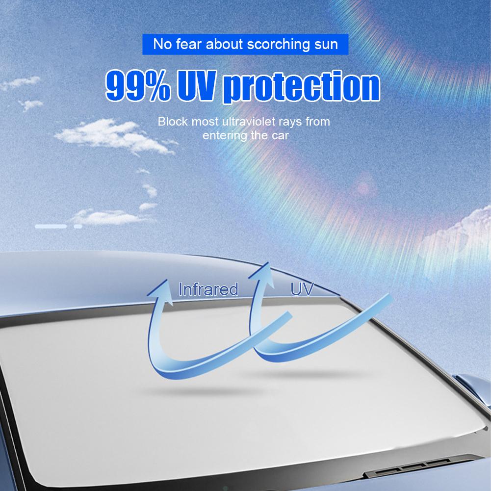Universal Car Front Windscreen Sun Shade Sun Protection Double-Layer Window Cover for Auto With Storage Bag