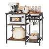 VEVOR Estante de Cozinha para Padeiro, Estante de Padeiro com 900 mm de Largura, Suporte de Cozinha com Barra de Suporte em Forma de X, 5 Ganchos em Forma de S, Prateleira de Armazenamento de Múltiplas Camadas