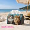 1pc, 2d Flat Printing, Tissue Box Cute Long Haired Cat Pattern Printed Tissue Box, Suitable for Bathrooms, Living Rooms, Bedrooms, Dressing Tables, Co
