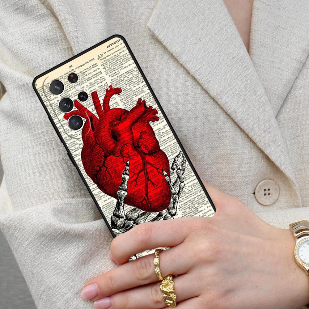 Human Heart Anatomy Cell Phone Case for Samsung Galaxy S26 Ultra S25 S24 S23 S22 S21 S20 Note10 Cover