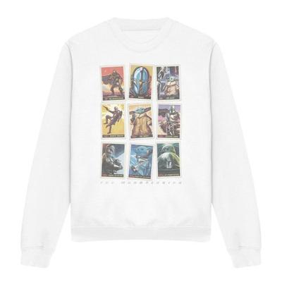 Star Wars: The Mandalorian Unisex Adult Trading Card Grid Distressed Sweatshirt