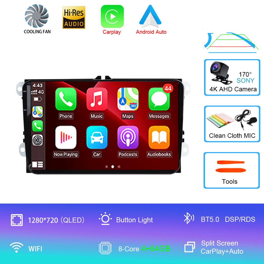 Radio auto 2 din android 14 ecran stereo Pentru VW Volkswagen Amarok Magotan Touran Polo MK5 SKODA Yeti Fabia Superb SEAT Toledo