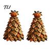 Seasonal Home Decor Projects DIY Quilted Fabric Christmas Tree Craft Kit, Vintage Patchwork Handmade Ornament Set Xmas Sewing Set, Tabletop