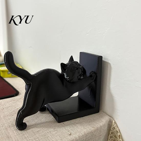Creative Desk Decor for Cat Lovers 3D Printed Bookend Bookshelves, Decorative Book Ends Office Modern Minimalist Holder & Study Room, Heavy