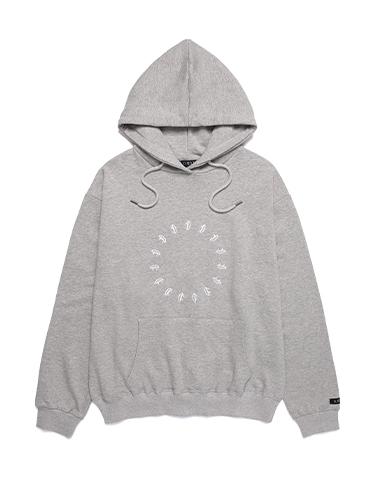 D So H Smile Embroidered Hoodie [Light Grey] Light Grey/Free