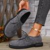 Chic Women's Cover-Style Flats - Comfortable Lace-Up Walking Shoes with Rubber Sole, All-Season Fashion