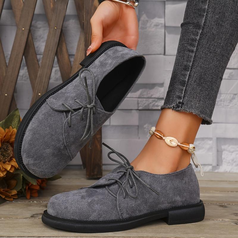 Chic Women's Cover-Style Flats - Comfortable Lace-Up Walking Shoes with Rubber Sole, All-Season Fashion