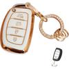 for Hyundai Key Fob Cover Smart Key Fob Shell with Keychain Fit for Hyundai Santa Fe Sport Sonata Tucson