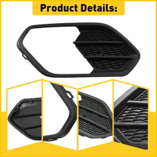 Left Fog Bumper Light Grille Cover Bezel For 2017- Ford Escape Kuga Front EV