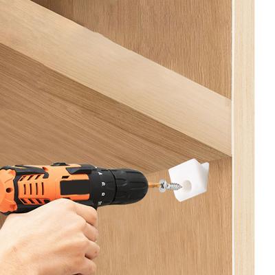 100 Pcs Furniture Mending Wedges Drawer Bottom Sagging Repair Fix Corner Bracket With Self-Tapping Screws