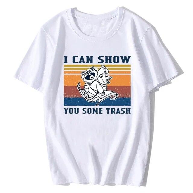 Ich kann dir etwas Müll zeigen, T-Shirt, lustiges Waschbär-Opossum-Liebhaber-Geschenk, Unisex-T-Shirt, Top, Hipster, cooles T-Shirt, Hip Hop, Harajuku, Unisex-T-Shirt